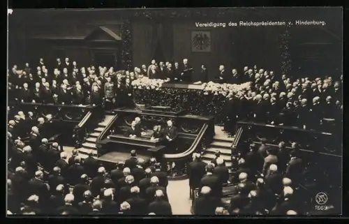 AK Vereidigung des Reichspräsidenten Paul von Hindenburg