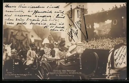 AK Braunschweig, Einzug von Ernst August Herzog von Braunschweig