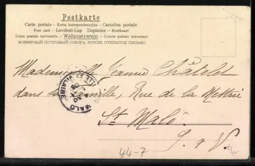 Lithographie Kleines Mädchen füttert seine Puppe