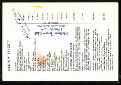 AK Musiker des Medium-Terzett, Autograph