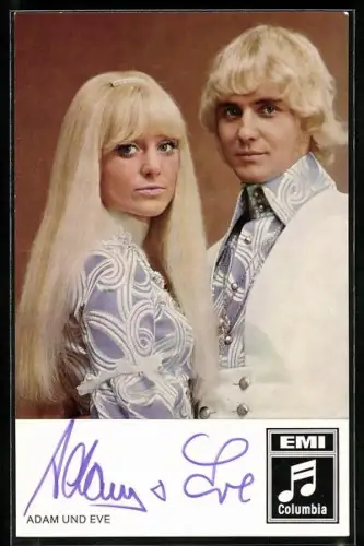 AK Musiker Adam und Eve im Halbporträt, Autograph
