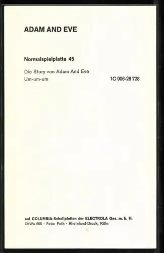 AK Musiker Adam und Eve im Halbporträt, Autograph