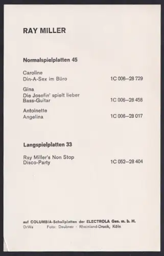 AK Musiker Ray Miller mit charmantem Blick, Autograph