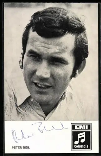 AK Musiker Peter Beil mit Koteletten, Autograph