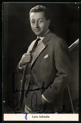 AK Musiker Lutz Jahoda im Anzug, Autograph