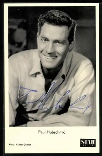 AK Musiker Paul Hubschmid im Porträt, Autograph