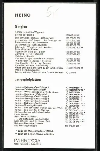 AK Musiker Heino mit Sonnebrille und ernstem Blick, Autograph