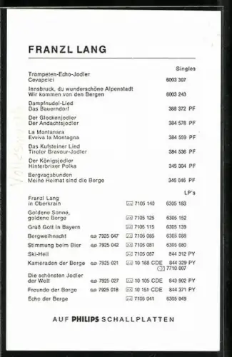 AK Musiker Franz Lang mit Gitarre, Autograph