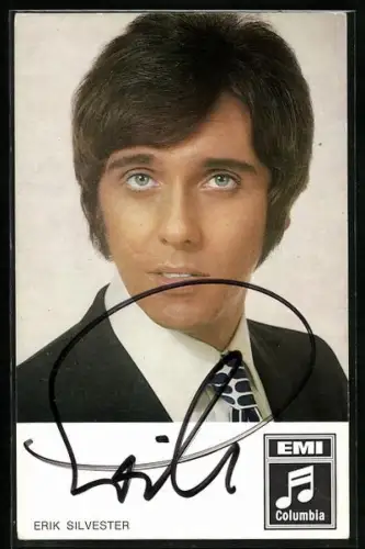 AK Sänger Erik Silvester im Porträt, Autograph
