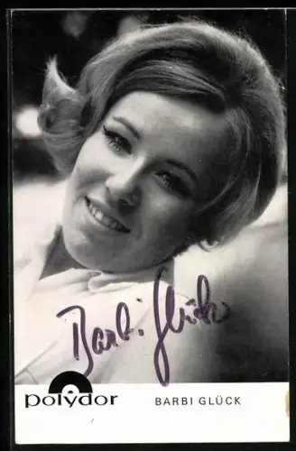 AK Musikerin Barbi Glück im Porträt, Autograph