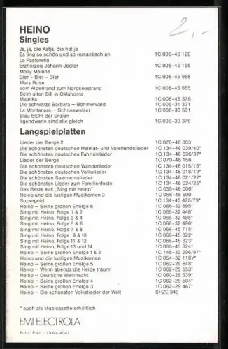 AK Musiker Heino mit Sonnenbrille, Autograph