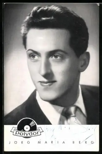 AK Musiker Jörg Maria Berg im Anzug, Autograph