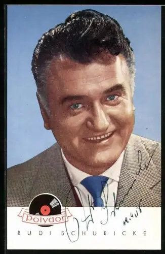 AK Musiker Rudi Schuricke im Anzug, Autograph