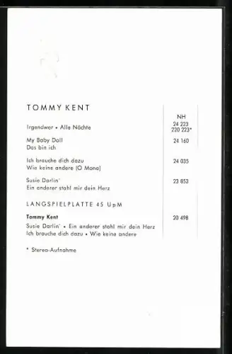 AK Musiker Tommy Kent im Mantel mit einer Zeitschrift, Autograph