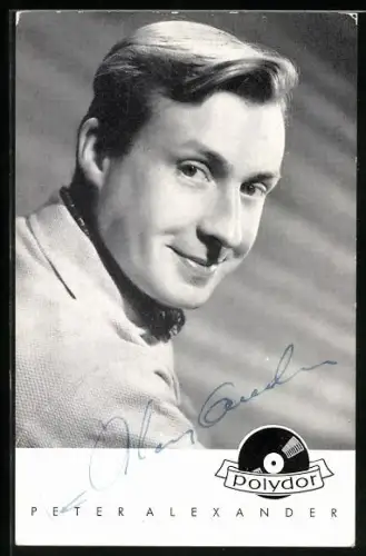 AK Musiker Peter Alexander schaut seitlich, Autograph