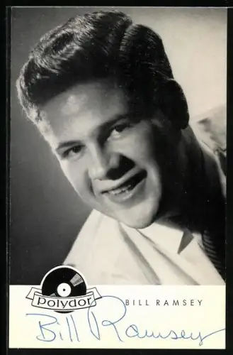 AK Musiker Bill Ramsey lächelnd im Porträt, Autograph