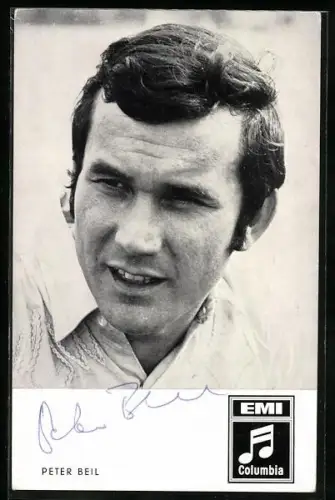 AK Musiker Peter Beil mit Koteletten, Autograph