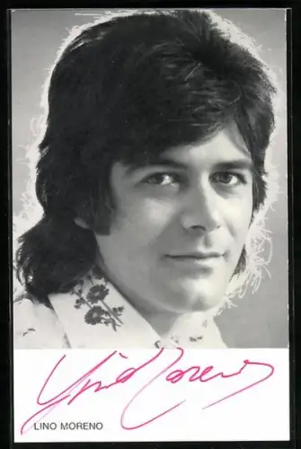 AK Musiker Lino Moreno im Porträt, Autograph
