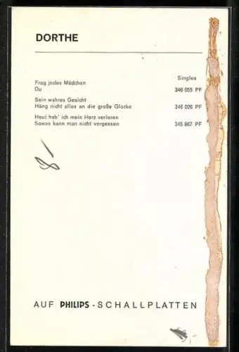 AK Musikerin Dorthe über ihre Schulter schauend, Autograph