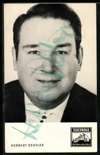 AK Musiker Herbert Dentler im Portrait, Autograph