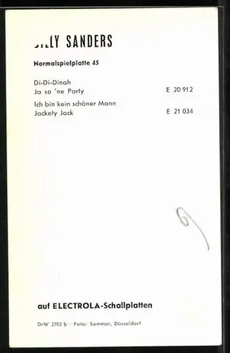 AK Musiker Billy Sanders winkt mit der Hand, Autograph