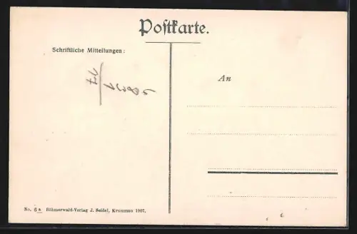 AK Krummau a. M., Flusspartie im Ort