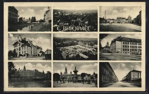 AK Budweis / Ceske Budejovice, verschiedene Ortsansichten