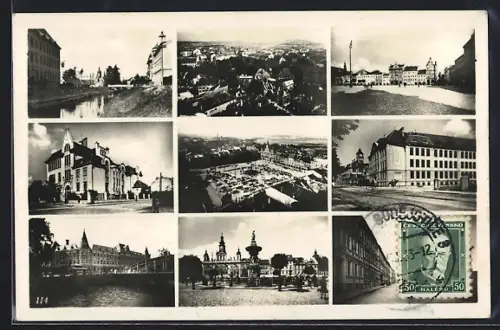 AK Budweis / Ceske Budejovice, verschiedene Ortsansichten