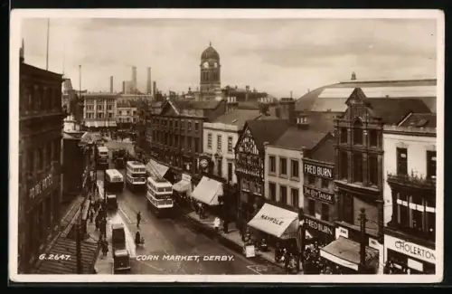 AK Derby, Corn Market, Strassenbahn