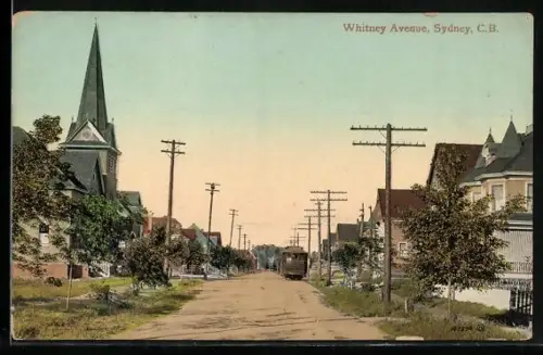 AK Sydney /C. B., Whitney Avenue, Strassenbahn