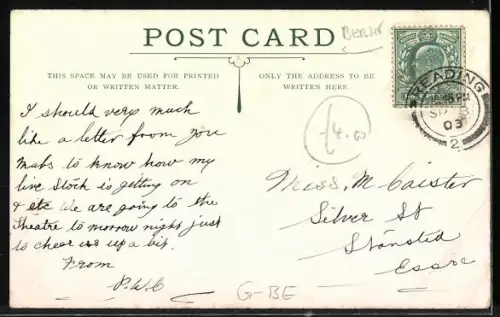 AK Reading, Broad Street, Strassenbahn