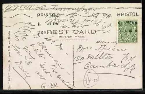 AK Bristol, St. Augustine`s Bridge, Strassenbahn