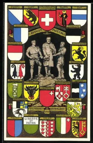 AK Schweiz, Wappen der Kantone, Rütli-Schwur