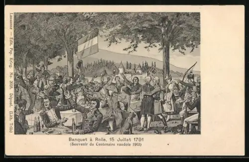 AK Schweiz, Banquet à Rolle 1791
