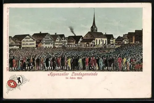 Lithographie Appenzell, Appenzeller Landsgemeinde 1833