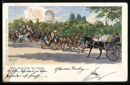 AK Wien, Kaiserfahrt im Wiener Prater