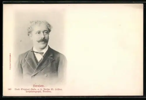 AK Portrait von Sarasate mit Schnauzbart
