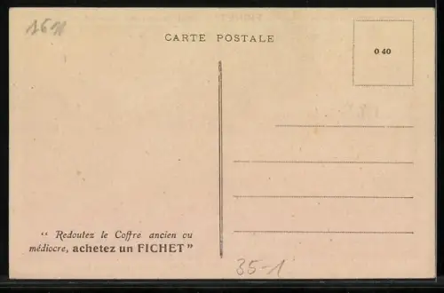 AK Visite de Monsieur Paul Doumier, Président de la Republique au Stand Fichet, Exposition Coloniale 1931, Reklame