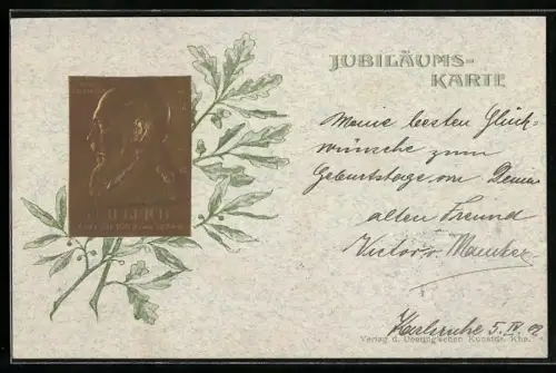 AK Geprägtes Profil vom Grossherzog Friedrich von Baden