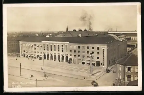 AK Basel, Messegebäude aus der Vogelschau