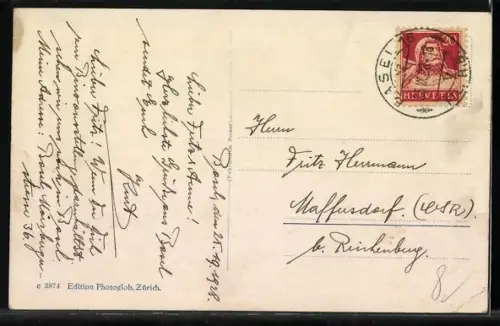 AK Basel, Messegebäude aus der Vogelschau