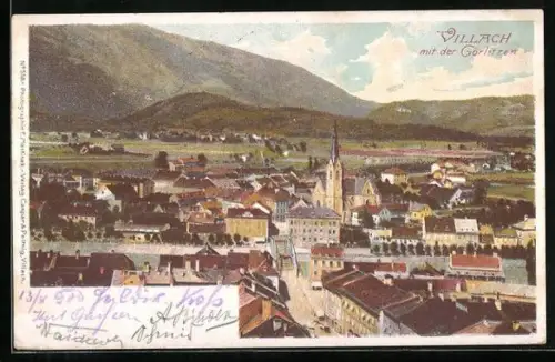 AK Villach, Panorama mit der Görlitzen