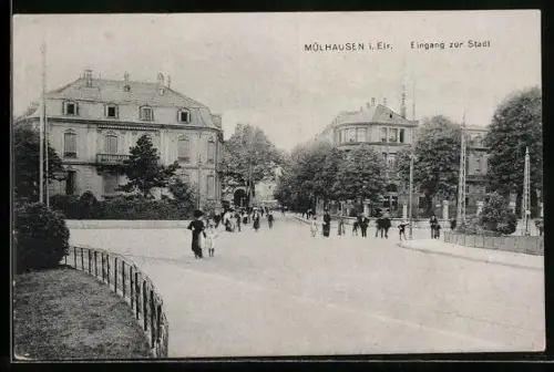 AK Mülhausen i. Els., Eingang zur Stadt