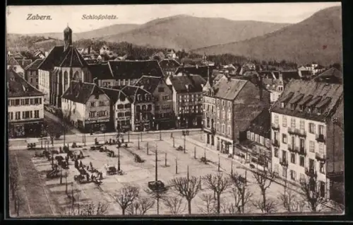 AK Zabern, Schlossplatz mit Restaurant