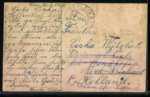 AK Wien, Graben mit Kutschen und Passanten