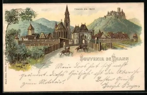 Lithographie Thann, Thann en 1600