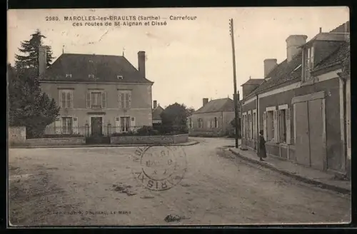 AK Marolles-les-Braults, Carrefour des routes de St-Aignan et Dissé
