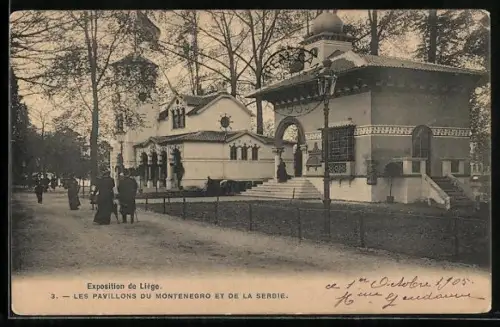 AK Liége, Exposition, Les Pavillons du Montenegro et de la Serbie