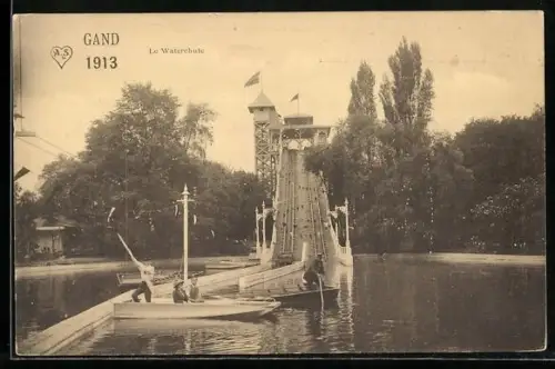 AK Gand-Gent, Welt-Ausstellung 1913, Wasserrutsche