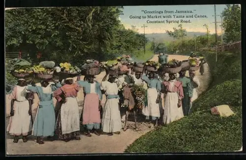 AK Jamaica, Going to Market with Yams and Canes. Constant Spring Road